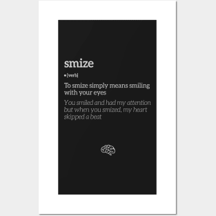 Smize Smiling With Your Eyes Definition (White Text) Posters and Art